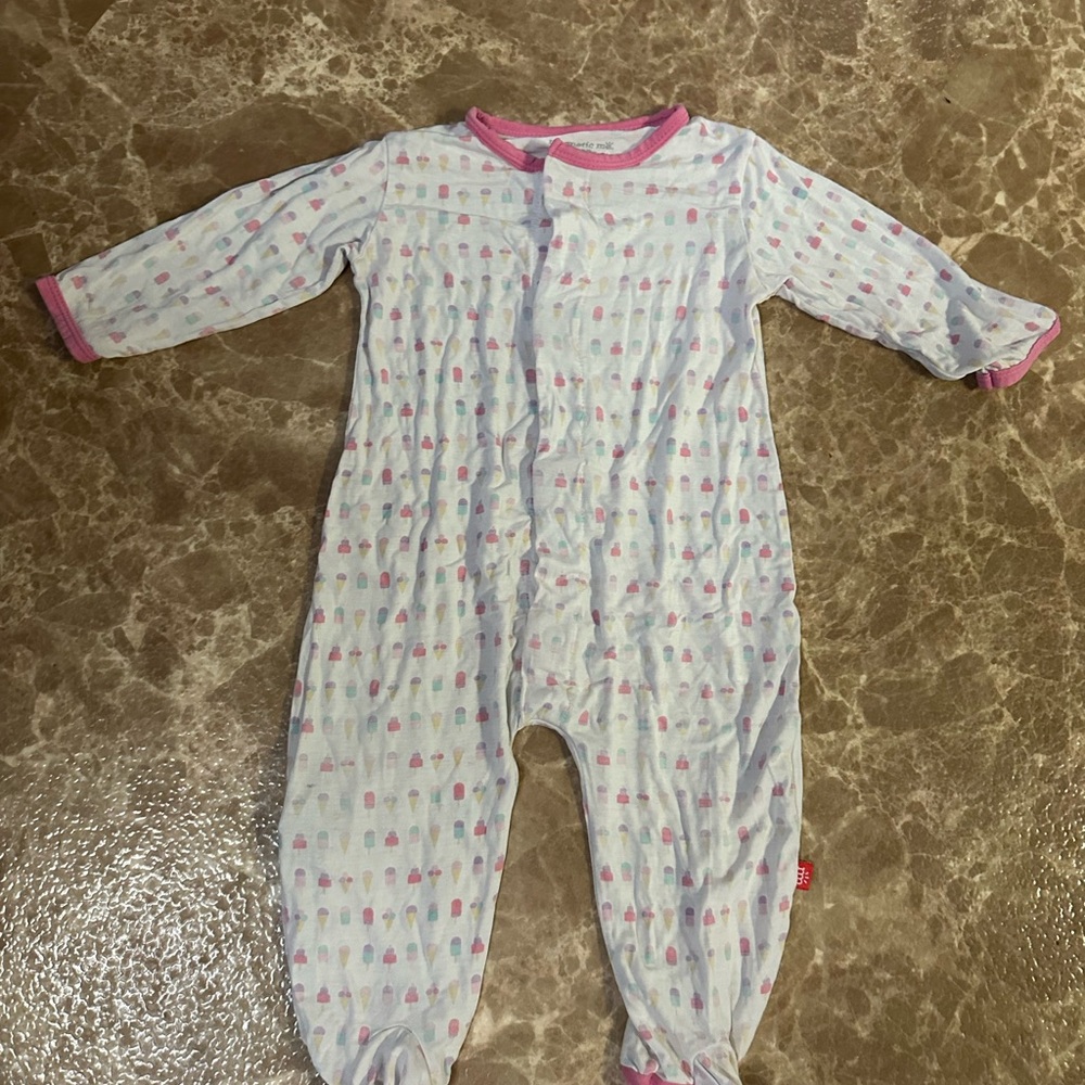 Magnetic Me Pink and White Kids One Piece